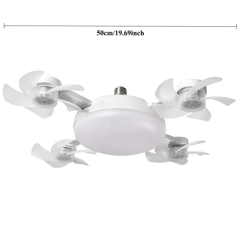 Remote Control LED Ceiling Fan Light – Dimmable Multi-Color