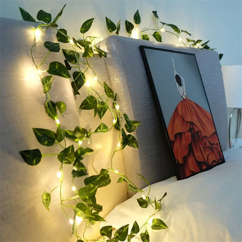 Solar LED Ivy Leaf String Lights | Outdoor Fairy Vine Decor