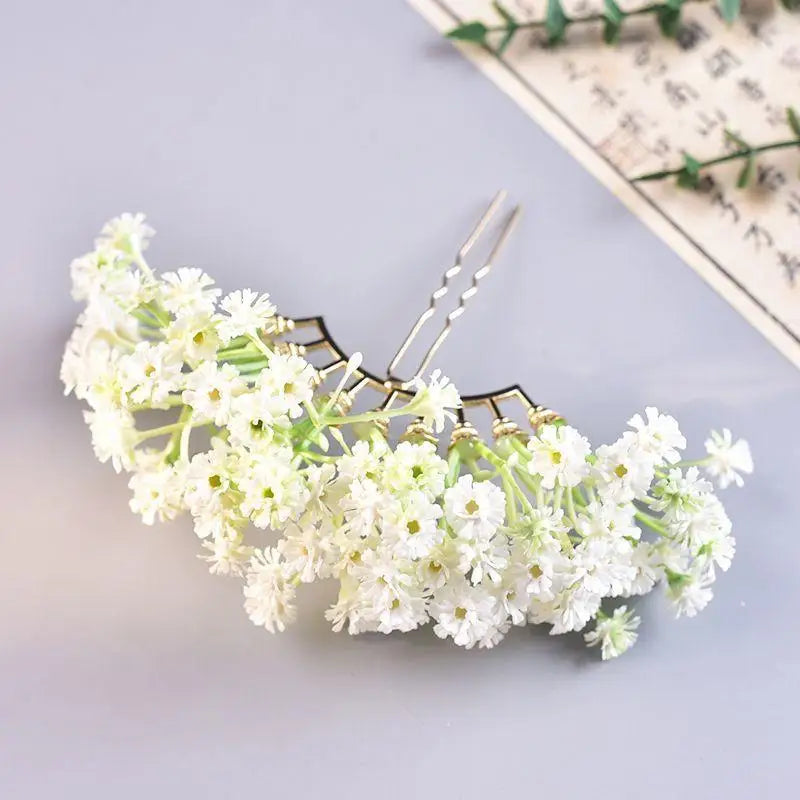 Bridal Floral Hair Stick | U-Shape Wedding Hairpin Accessory