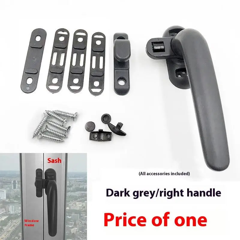 New Thickened Aluminum Alloy Window Handle Casement Window Seven-Character Handle Outside Open Window With Lock Handle Peaceful Pleasures Health and Wellness A5