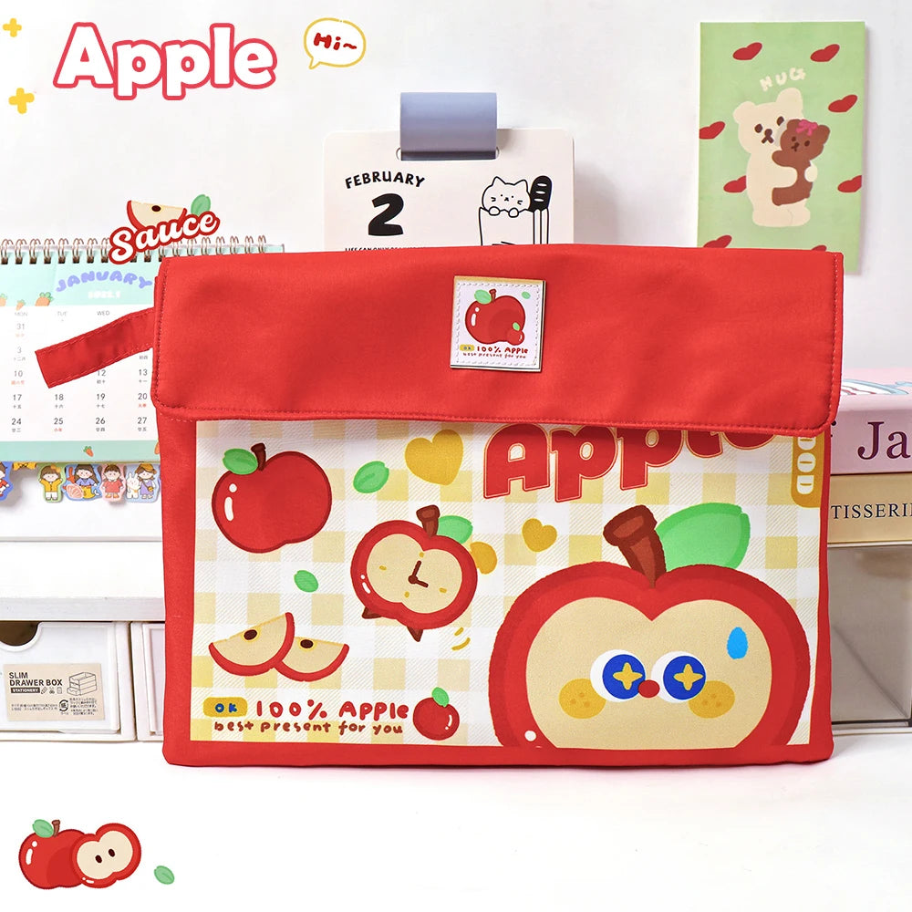 Cartoon File Bag Cute Large Capacity A4 Stationery Storage Creative