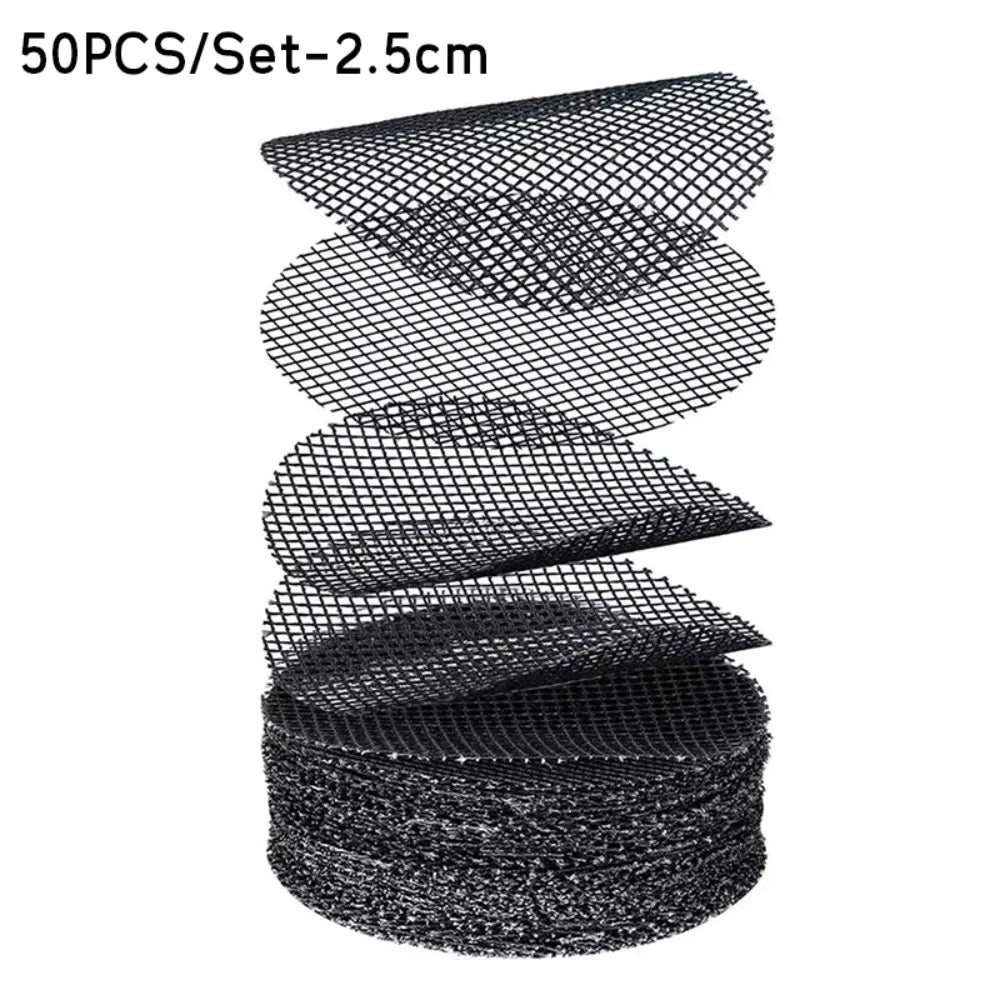50PCS/Set Plastic Flower Pot Hole Mesh Pad Prevent Soil Loss Round Bonsai Drainage Screens Breathable Flower Pot Bottom Mat Peaceful Pleasures Health and Wellness Diameter 2.5cm