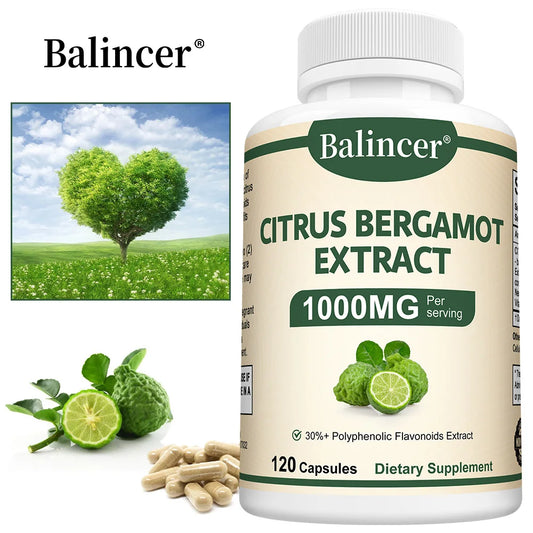 Citrus Bergamot Capsules 1000mg, Heart Health, Cardiovascular, Cholesterol & Blood Sugar & Immune Health Support, Antioxidant Peaceful Pleasures Health and Wellness