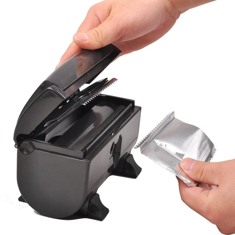 Profession Barbershop Automatic Tin Paper Cutting Foil storage box Dispenser small-scale Dispenser Salon Accessories Tools Peaceful Pleasures Health and Wellness