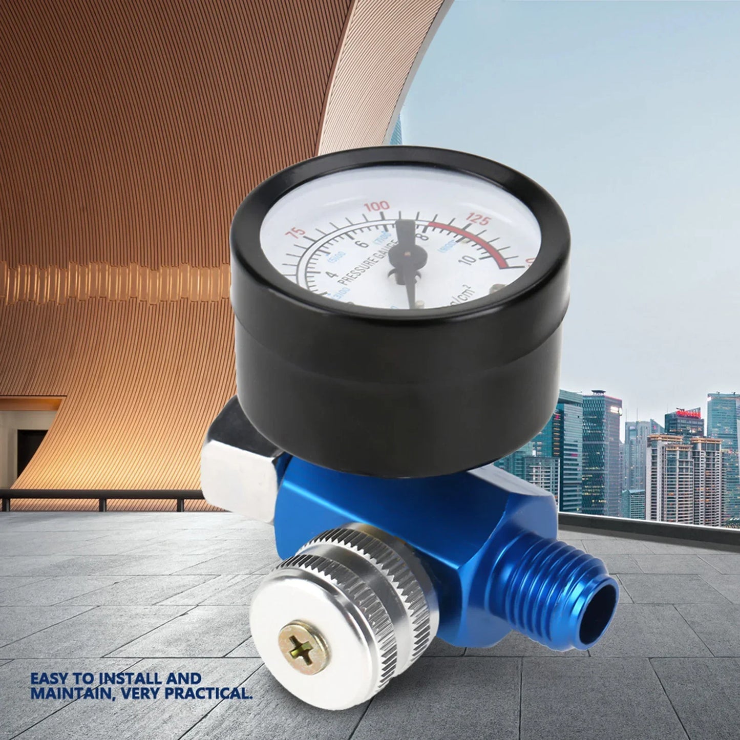 1 4 Spray Paint Gun Air Pressure Regulator Gauge Pneumatic Tool