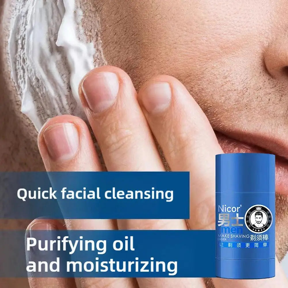 Mint Scent Men's 2-in-1 Shaving & Cleansing Cream Stick – Hydrating Beard Shave Foam 40g Peaceful Pleasures Health and Wellness