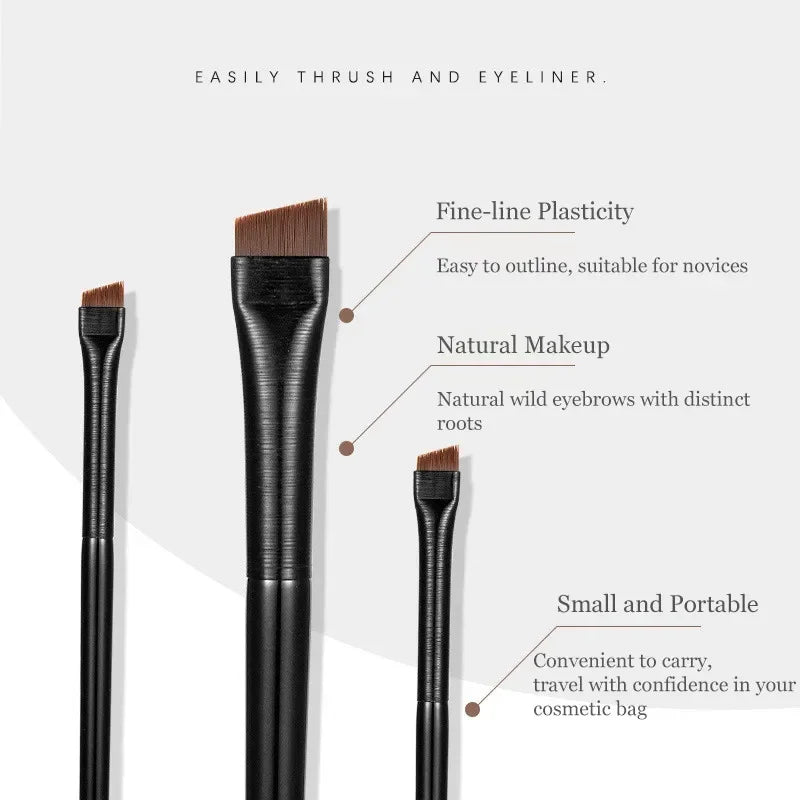 Professional Angled Eyebrow & Eyeliner Brush Set – 2 Pcs