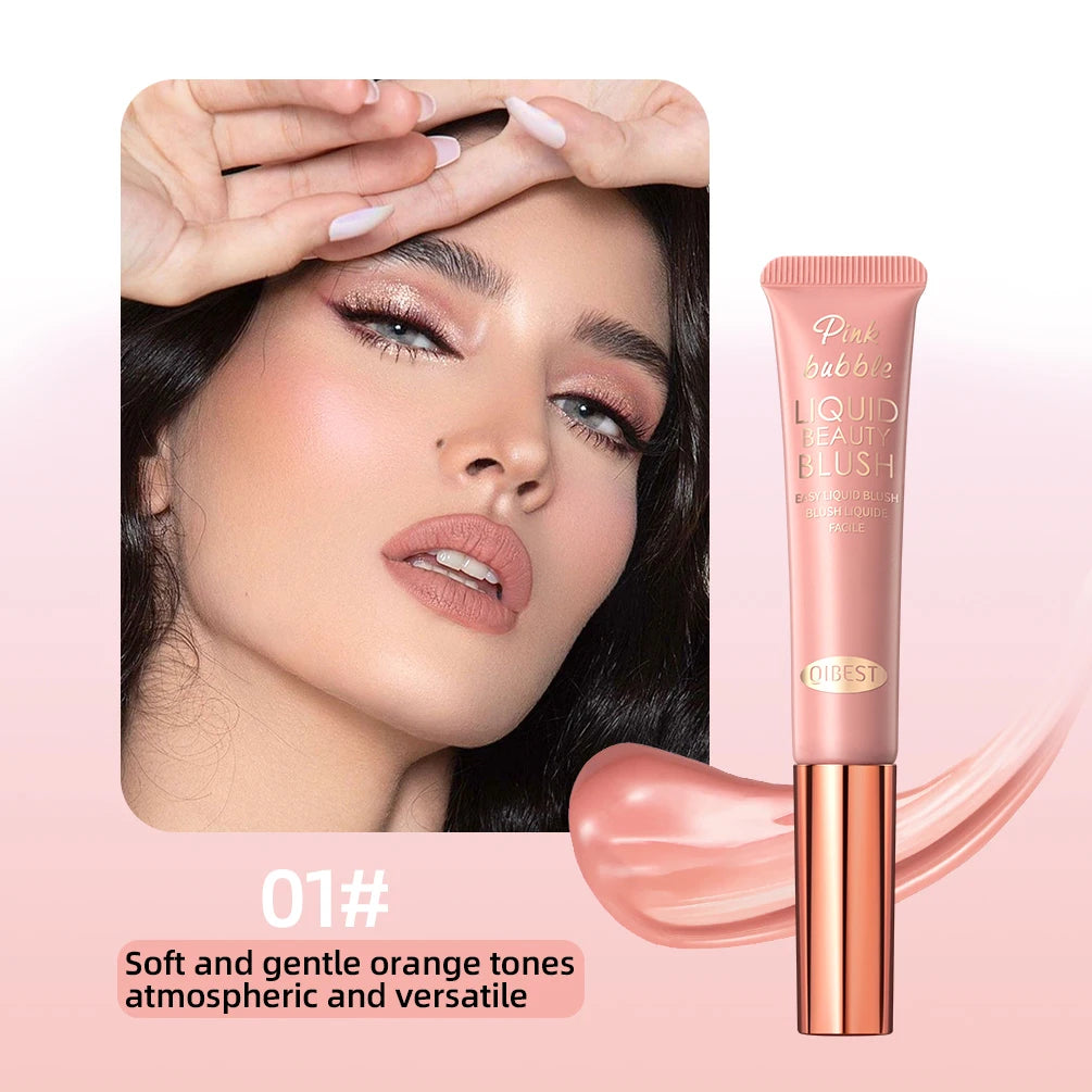 QIBEST Watercolor Liquid Blush For A Radiant And Sculpted Look Makeup Highlighter Contour Face Blusher Cosmetics For Women Peaceful Pleasures Health and Wellness 01