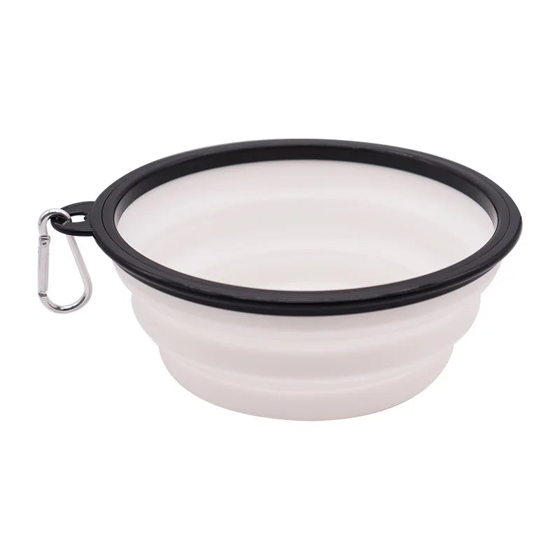 Foldable Silicone Pet Travel Bowl with Carabiner – Dogs & Cats