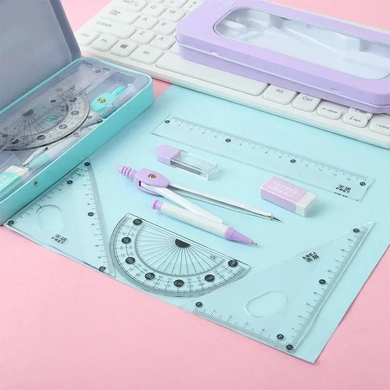 7-in-1 Measuring & Drawing Tool Set – Compass, Protractor & Ruler