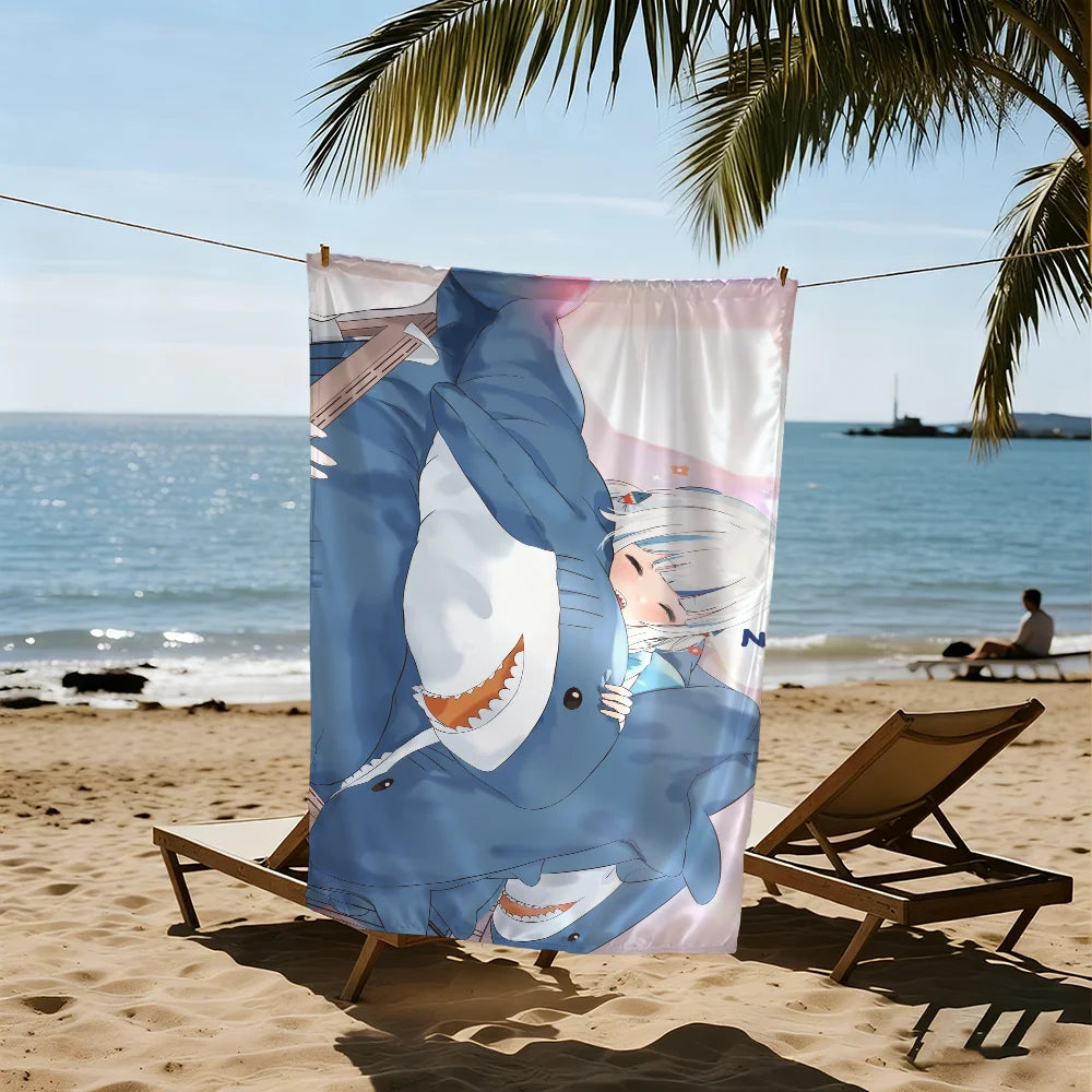 Gawr Gura Hololive Anime Beach Towel – Quick Dry & Soft