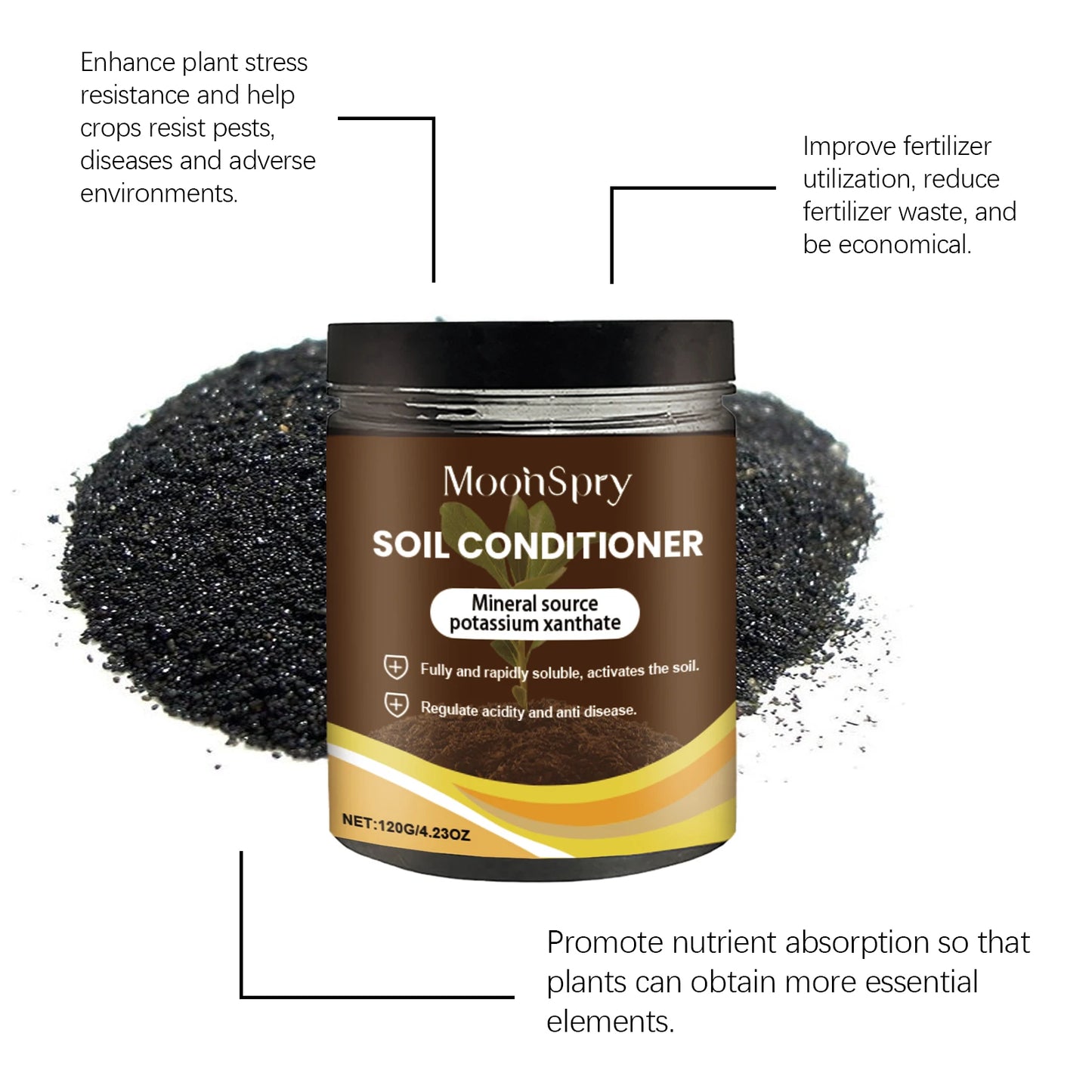 MOONSPRY 120g Mineral Soil Conditioner | Fertility & Plant Growth