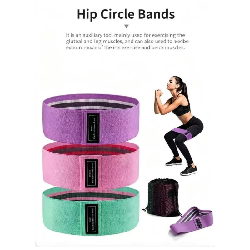 Fabric Resistance Hip Booty Bands Glute Thigh Elastic Workout Squat Circle Stretch Fitness Strips Loops Yoga Gym Equipment 3Pcs Peaceful Pleasures Health and Wellness