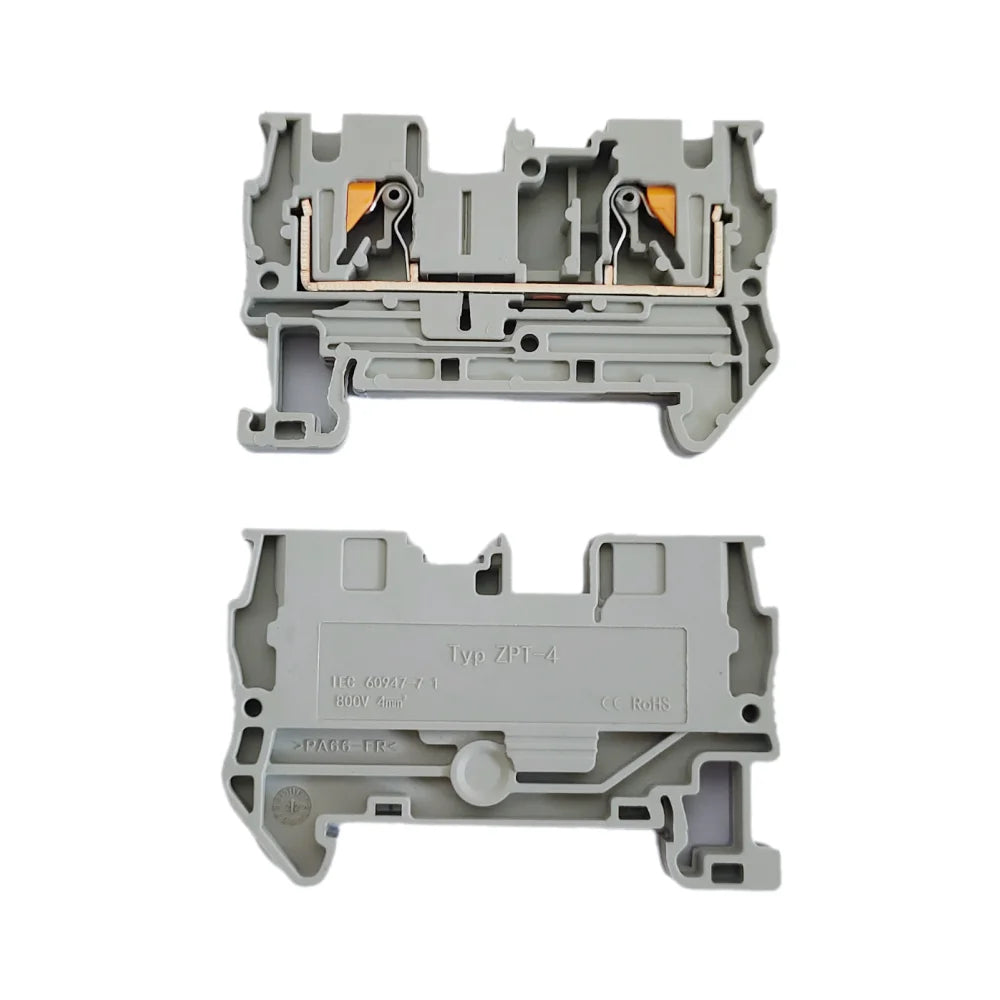 PT4 Push-in Din Rail Terminal PT-4 4mm² Cable Connector Electrical Connect Din Rail Screwless Terminal Block Peaceful Pleasures Health and Wellness