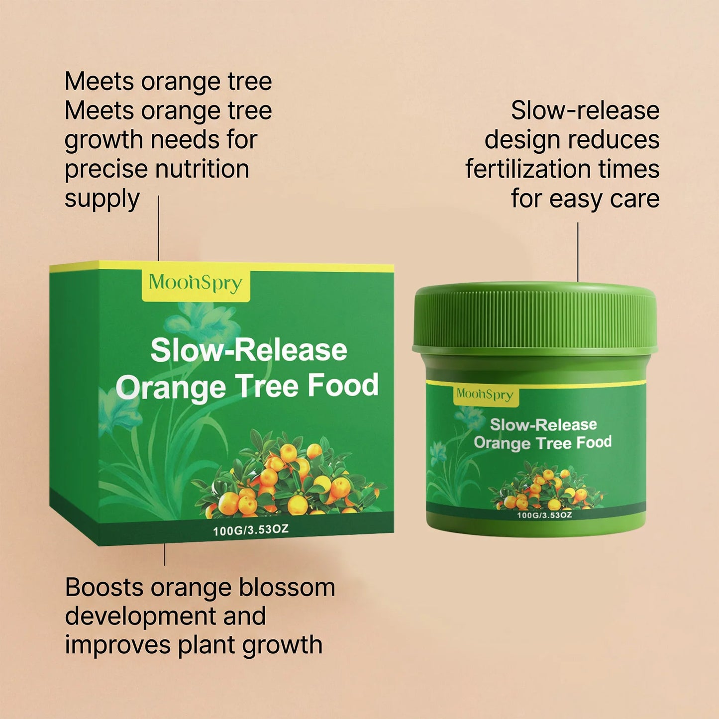 MOONSPRY Slow-Release Organic Citrus & Orange Tree Fertilizer