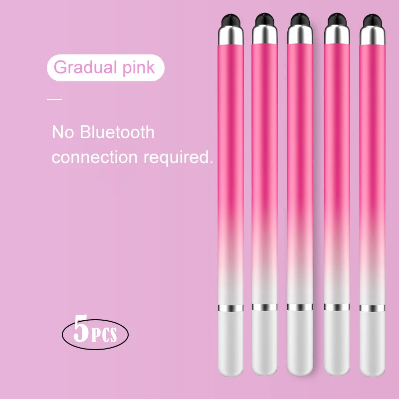 2-in-1 Capacitive Stylus For Touch Screen Stylus Pen For ipad Touch Pencil For Cell Phone Universal stylus pen For Phone Peaceful Pleasures Health and Wellness Gradual pink(5pcs)