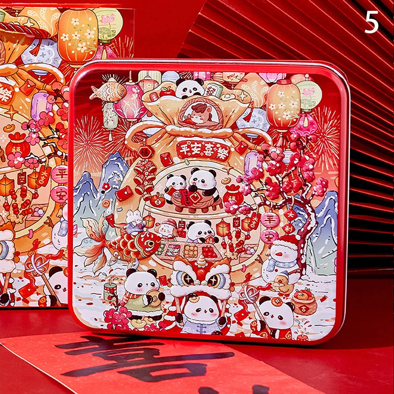 Chinese New Year Tin Box | Year of the Horse & Panda Design