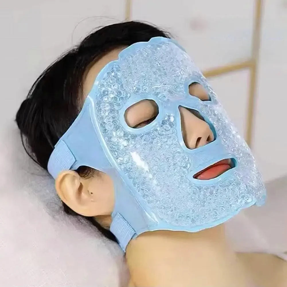 Ice Cold and Hot Heat Full Face Eye Mask New SPA Gel Beads Compress For Dark Circles Puffiness For Women Man Skin Care Tools Peaceful Pleasures Health and Wellness