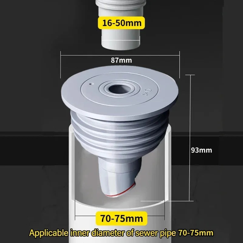 Silicone Floor Drain Stopper & Sink Plug 70-75mm Sealing Ring