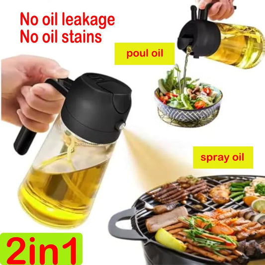 2-in-1 Oil Sprayer Bottle 500ml – Air Fryer, BBQ & Kitchen Oil Sprayer Bottle Oasis Select