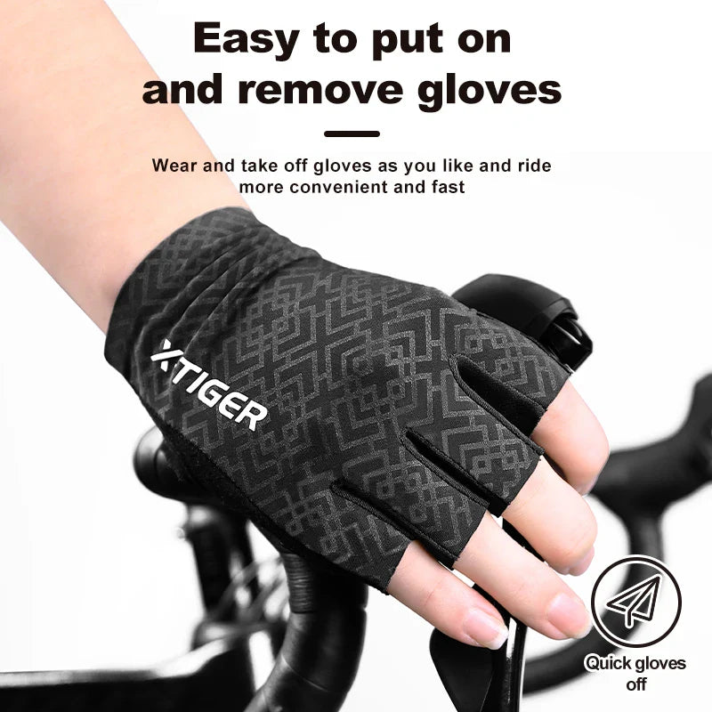 X-TIGER Half Finger Cycling Gloves – Anti-Slip Breathable