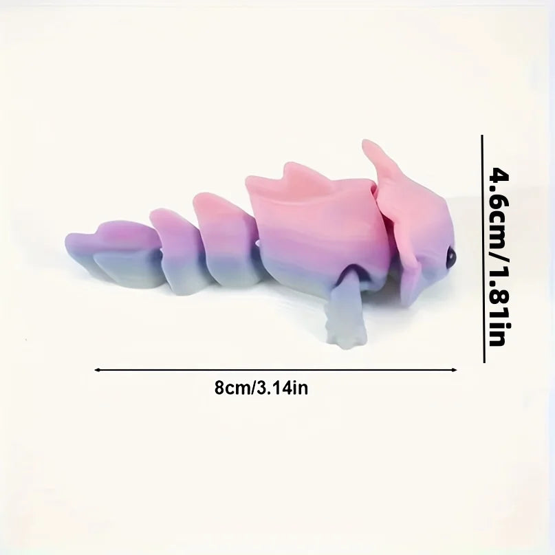 2-Pack of Randomly Colored 3D Printed Small Animals, Cute Salamanders with Movable Joints, Adorable Water Tiger Fish Ornaments with Happy Expressions, Perfect for Holiday Gifts and Desktop Decorations, Great Holiday Gift Item Peaceful Pleasures Health and Wellness