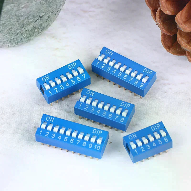 Blue DIP Switch Kit 1–10 Pin Slide Toggle 2.54mm | 10pcs DIP Switch Kit Peaceful Pleasures Health and Wellness