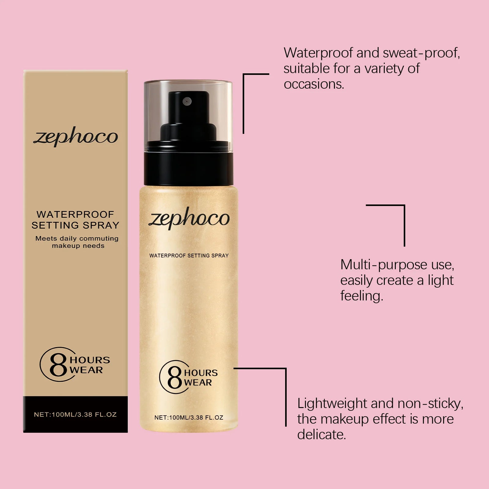 Clear Waterproof Setting Spray Moisturizing Oil Control Pore Tightening Glossy Matte Base Makeup Sweatproof Make-Up Fixer Spray Peaceful Pleasures Health and Wellness