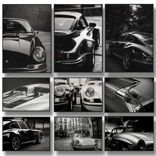 Retro Black & White Car Diamond Painting Kit | Mosaic Wall Art Diamond Painting Kit Peaceful Pleasures Health and Wellness