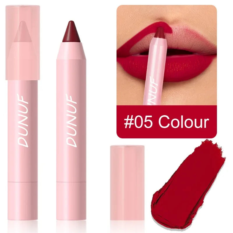 18-Color Matte Velvet Lip Liner Pencil | Waterproof Long-Lasting
