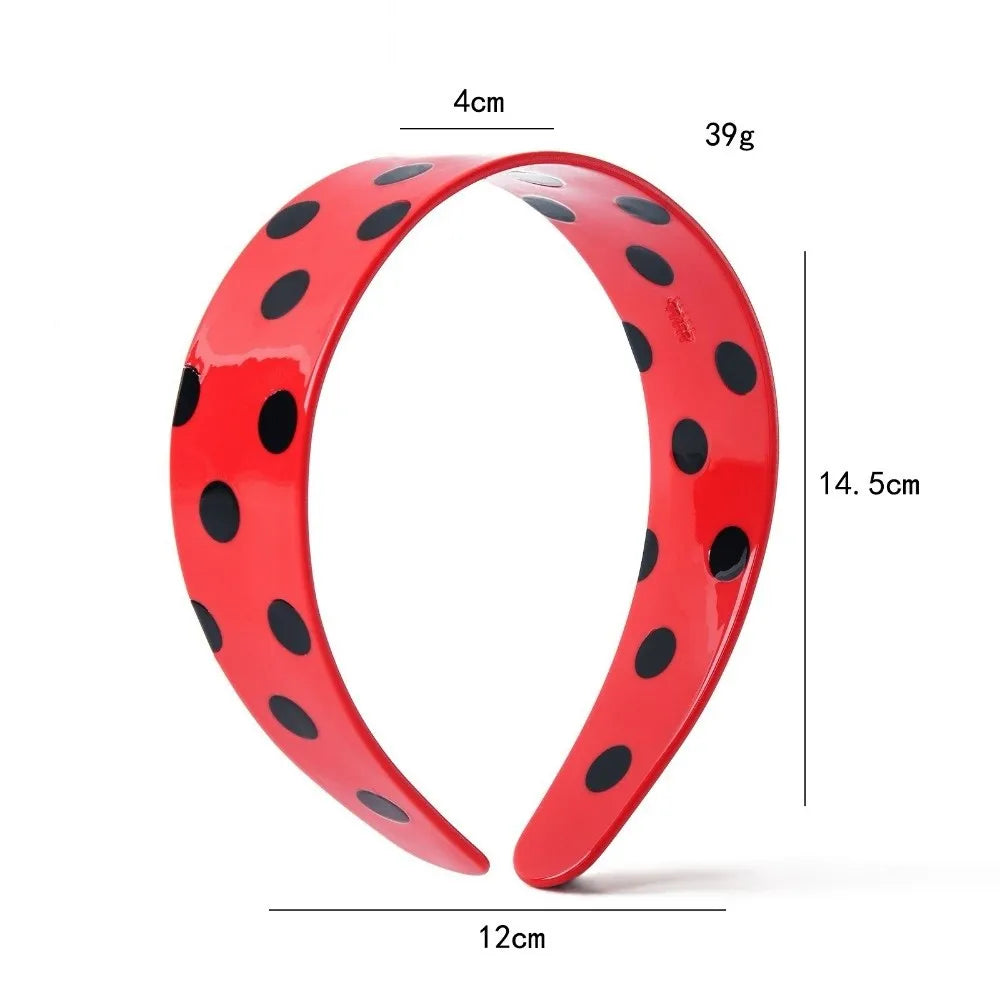 Boho Polka Dot Wide Acetate Hair Hoop Headband – All Seasons