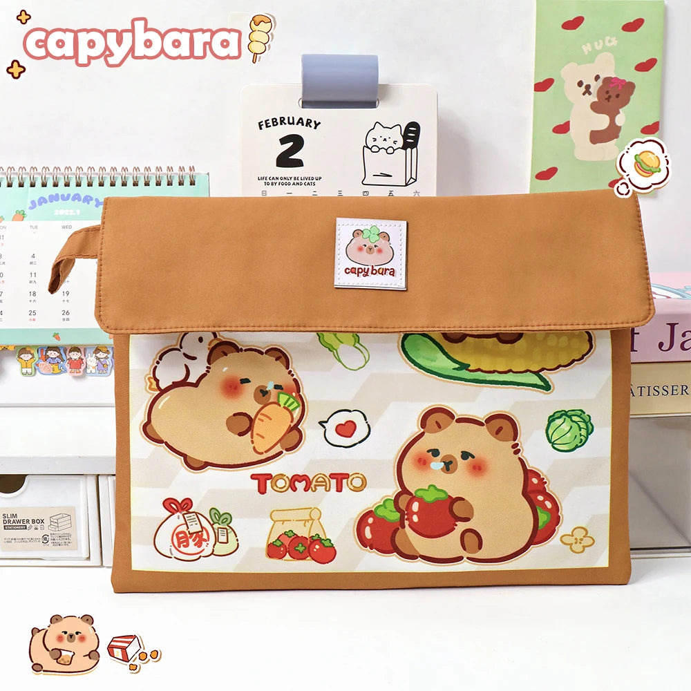 Cartoon File Bag Cute Large Capacity A4 Stationery Storage Creative