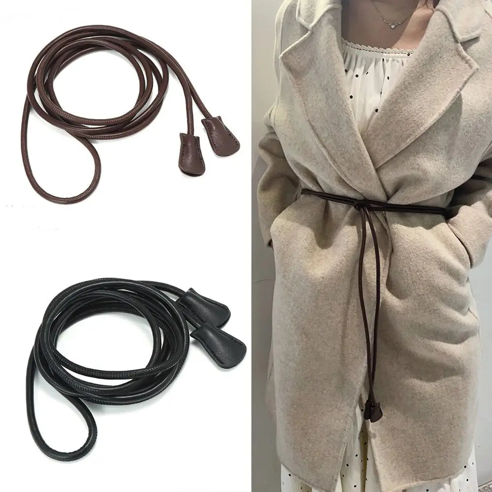 Knotted Waist Tie Belt – Vintage Punk PU Rope Waistband
