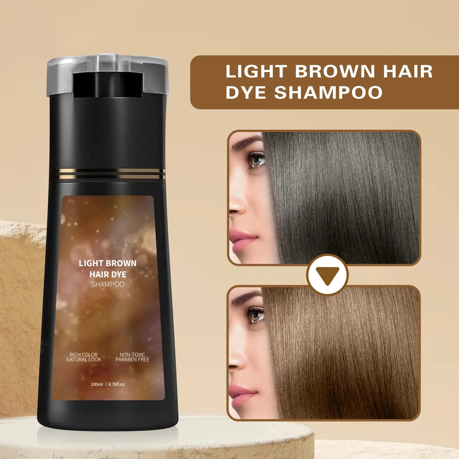 200ml Hair Dye Shampoo Natural Black Brown Color Coverage Long Lasting Grey Tint Root Touch Up Salon Home Use Shampoo Hair Care Peaceful Pleasures Health and Wellness