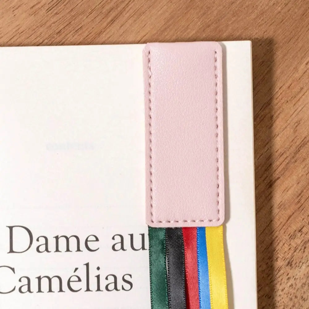 Reading Bookmark Bookmark With Ribbons Pagination Mark PU Leather Book Reading Sorter Multi-color Handcrated Book Paginator Peaceful Pleasures Health and Wellness 7