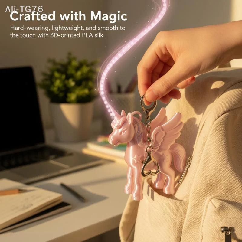 Pink Pegasus Keychain – 3D Printed Cute Bag Charm & Gift