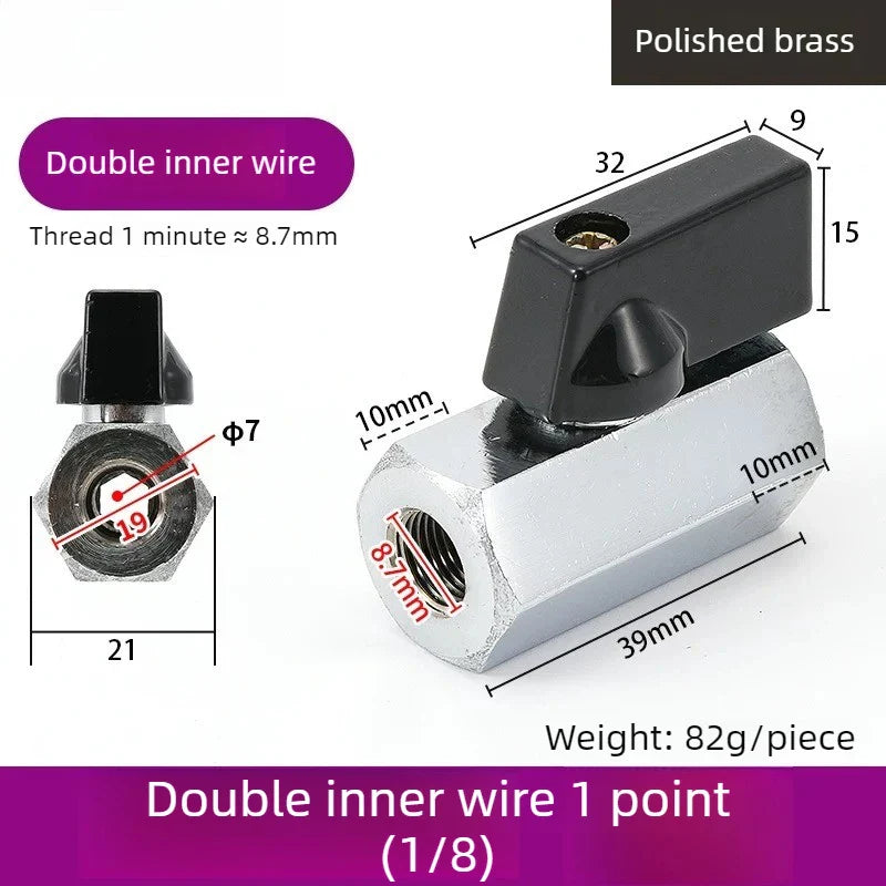 Copper Mini Ball Valve PT 1/8 1/4 3/8 1/2 Threaded Water Gas
