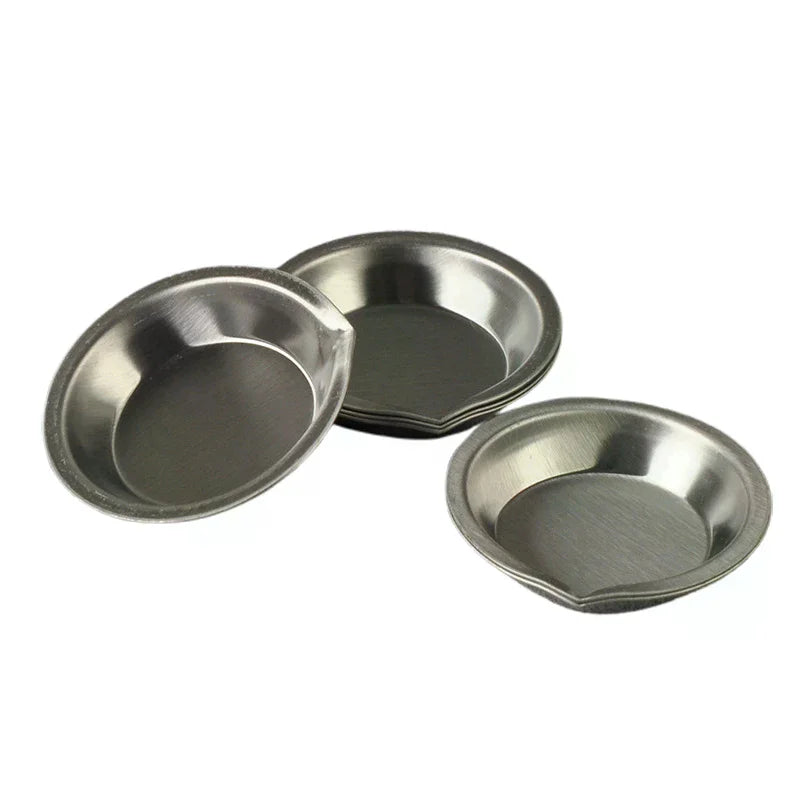 10-Pack Stainless Steel Round Paint Mixing Palette Trays