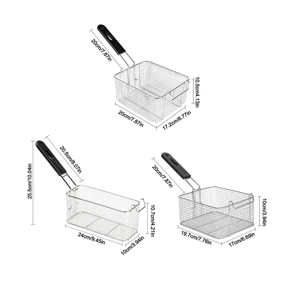Stainless Steel Square Frying Mesh Basket | Large Capacity