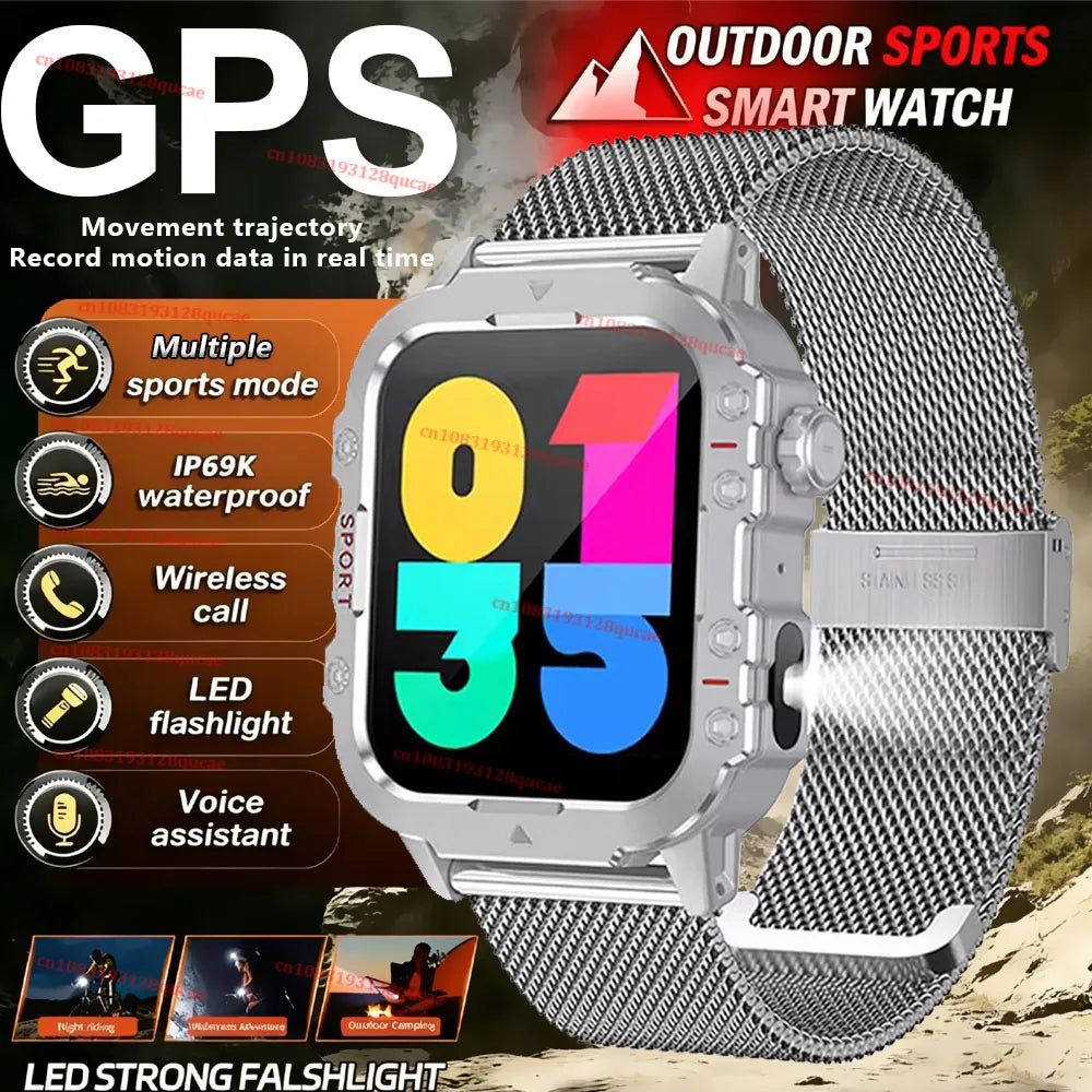 New Military Smart Watch Men IP68 5ATM Waterproof Outdoor Sports Fitness Tracker Health Monitor 2.01Inch BT Call Smartwatch Hw12 Peaceful Pleasures Health and Wellness Silver Milan