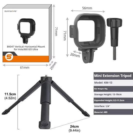 Foldable Quick-Release Expansion Bracket Frame for Insta360 Go Ultra Camera Mount Adapter Oasis Select