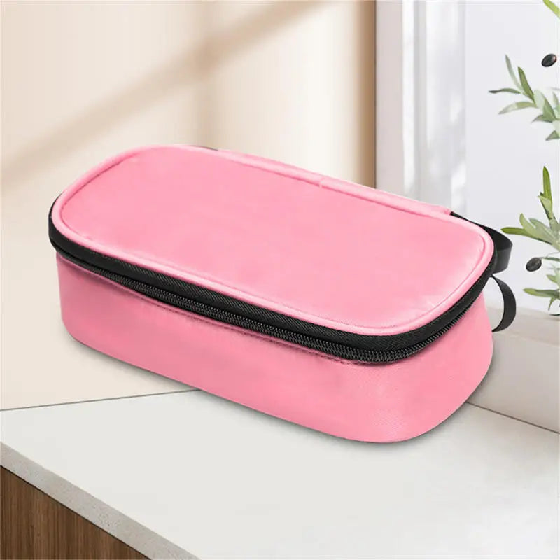Portable Insulin Bag Mini Waterproof Bag Large Capacity Outdoor Travel Portable Insulation Bag Barrier Mesh Bag Storage Bags Peaceful Pleasures Health and Wellness Pink