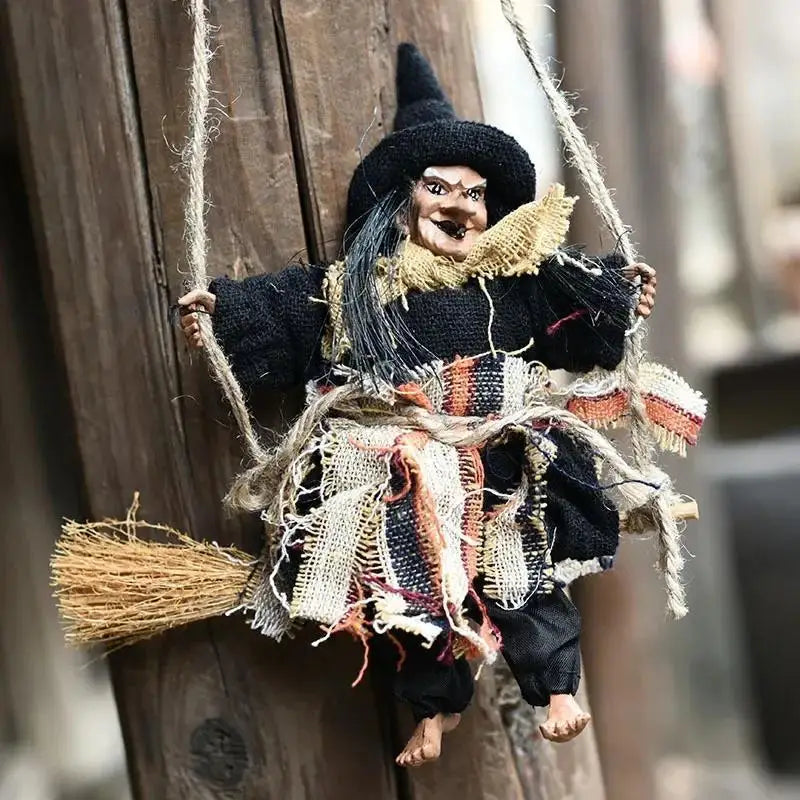 Halloween Hanging Witch Ghost Dolls Scary Flying Pendant DIY Party