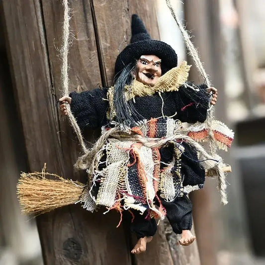 Halloween Hanging Witch Ghost Dolls Scary Flying Pendant DIY Party Peaceful Pleasures Health and Wellness