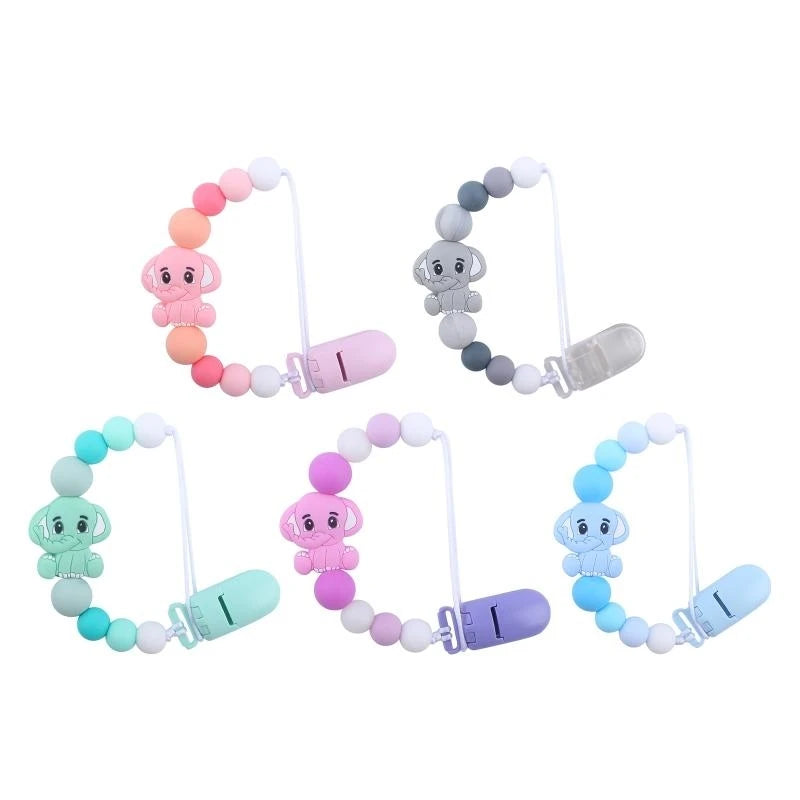 BPA-Free Animal Silicone Pacifier Clip for Baby 0–12 Months
