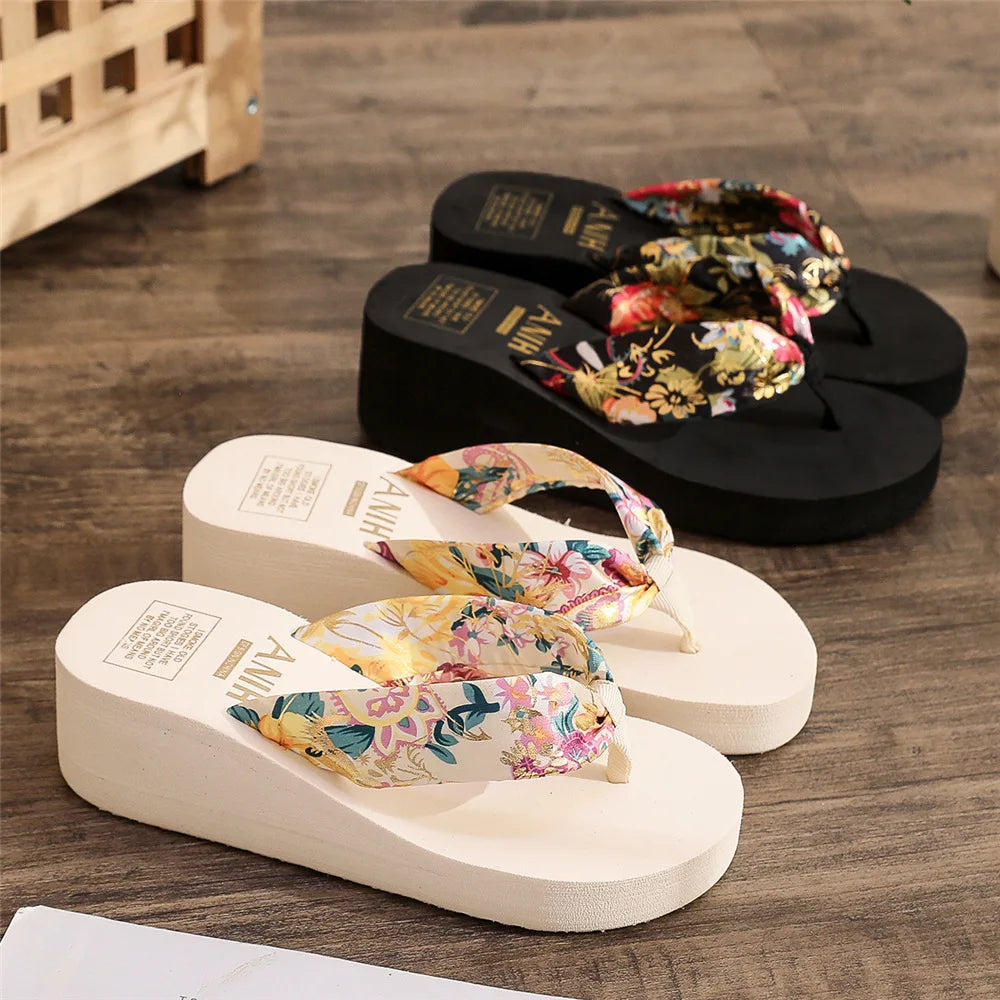 Women's Bohemian EVA Platform Flip Flops – Beach Slippers