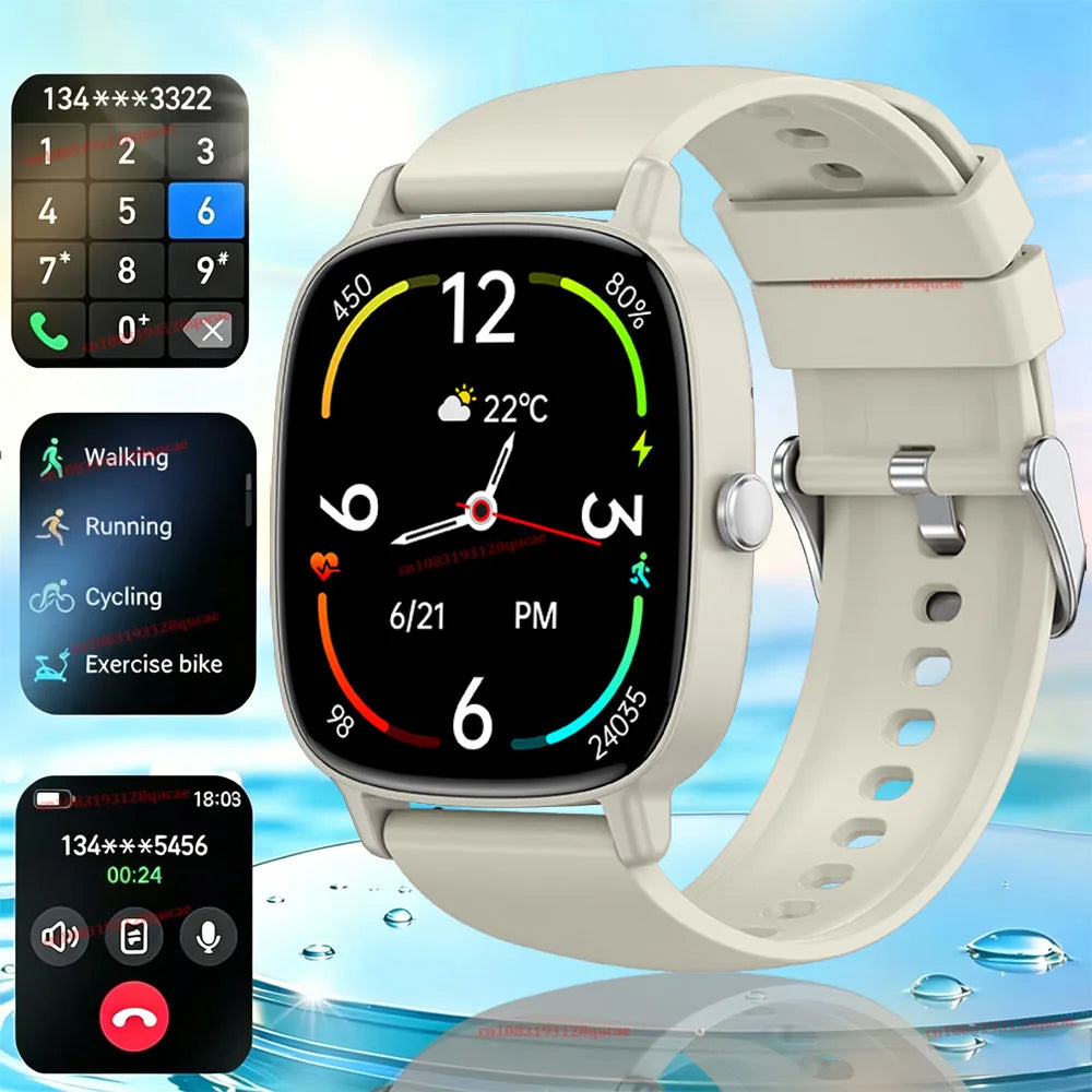 New Smart Watch Multi-sport mode Blood Pressure Sleep Health Monitoring 1.85 Inch Bluetooth Call IP68 Waterproof Smartwatch Hw12 Peaceful Pleasures Health and Wellness Silver