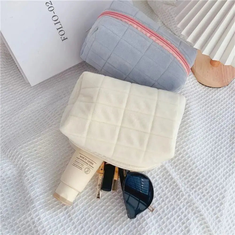 1pc Pink/White/Blue Pillow Design Cosmetic Bag Pencil Case Pen Pouch Large-capacity Student Storage Pencil Case Peaceful Pleasures Health and Wellness