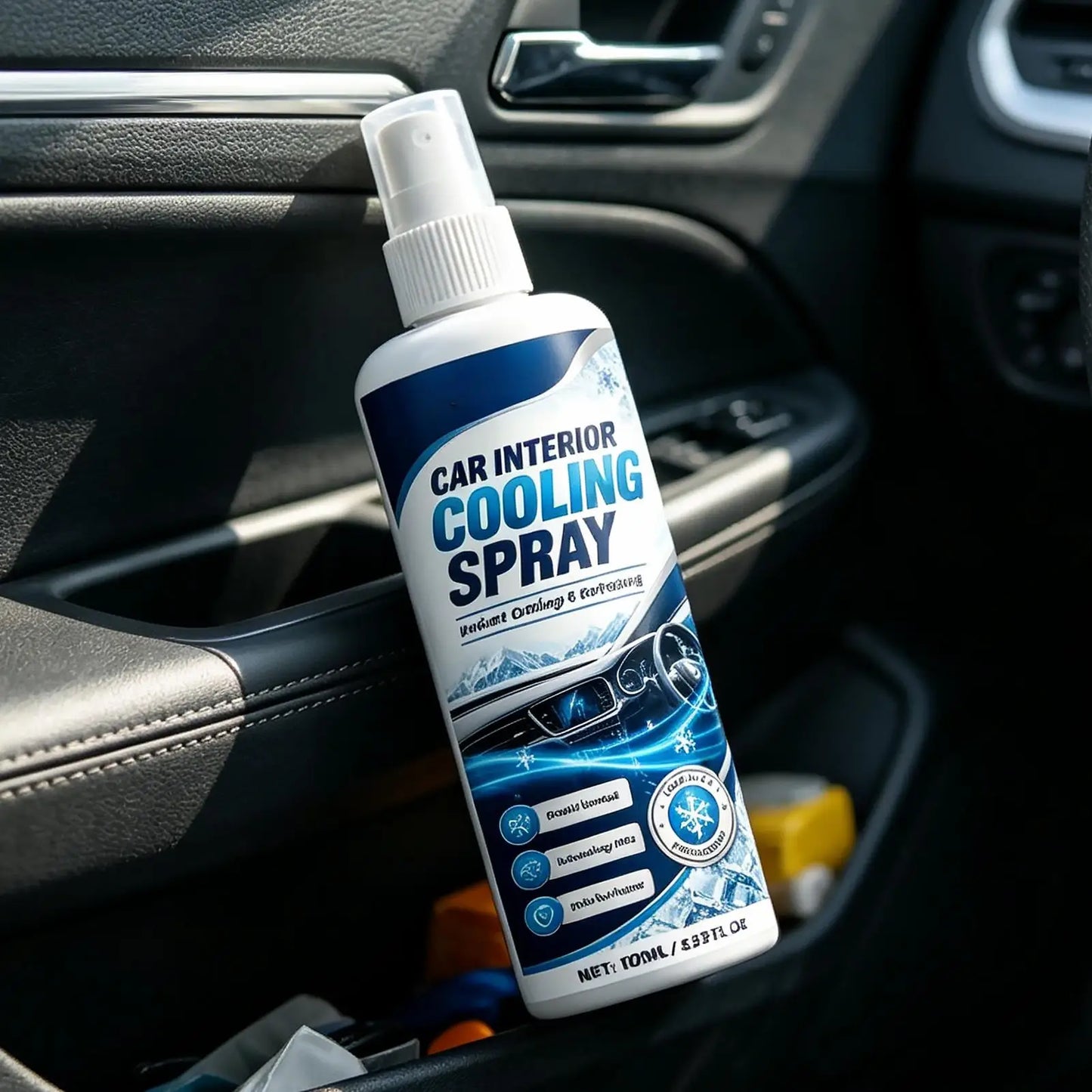 100ml Car Interior Cooling Spray Fast-Acting Freeze Spray Cools Leather Seats Dashboard Steering Wheel, Odor Eliminator Peaceful Pleasures Health and Wellness