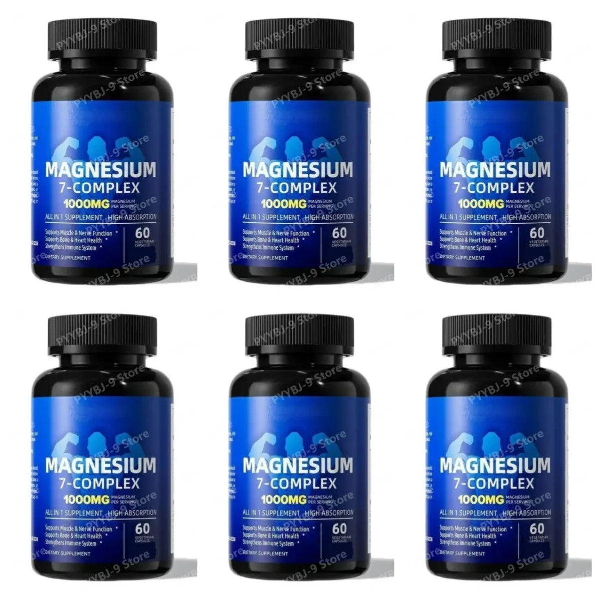 Magnesium 7 Complex 1000mg – Glycinate, Citrate, Zinc, D3 & B6 60ct